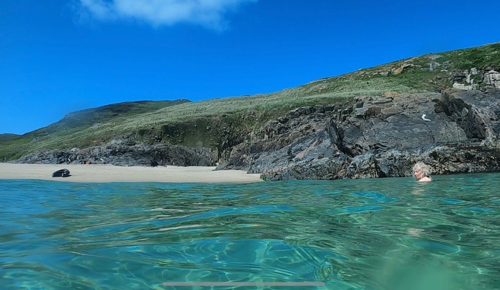 Swimming at Mingulay, Outer Hebrides, Scotland
